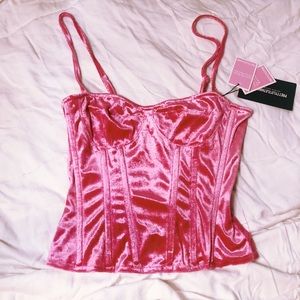 Pink Velvet Corset Top Brand NEW!